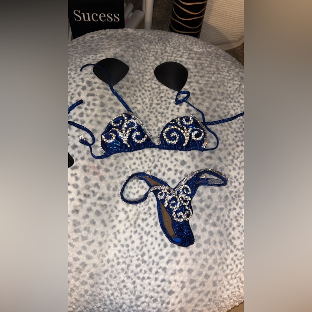 Blue and Silver Bikini Set